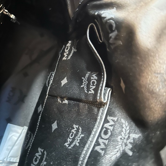 MCM Dark Green Logo Backpack - Picture 11 of 16